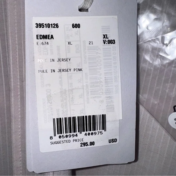 MaxMara Edmea in Jersey Pink and White Pinstripe Button Down Shirt (A1-44) - Picture 5 of 6